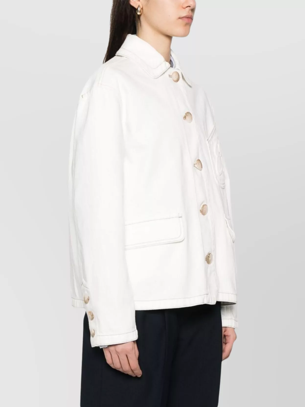 Emporio Armani Cotton Jacket With Collar And Pockets