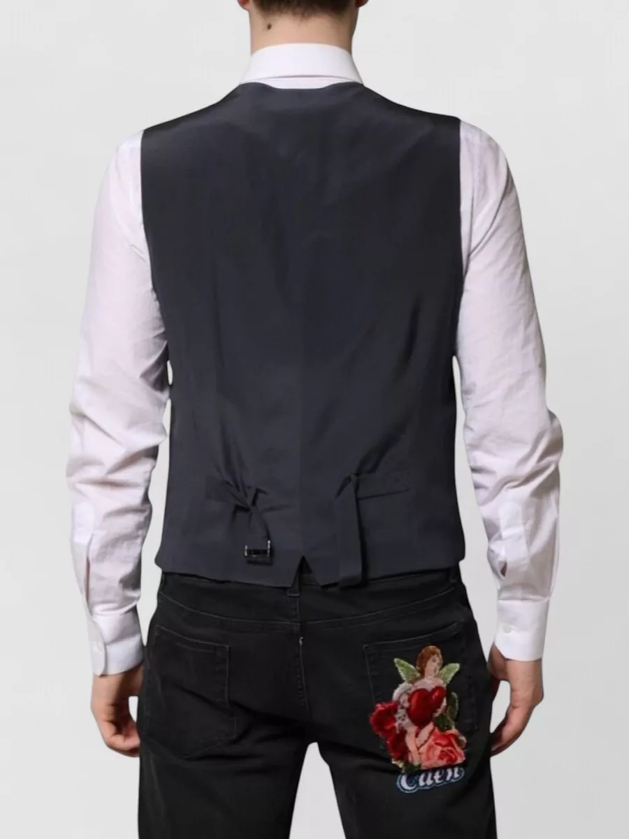 Dolce&Gabbana Virgin Wool Checked Waistcoat