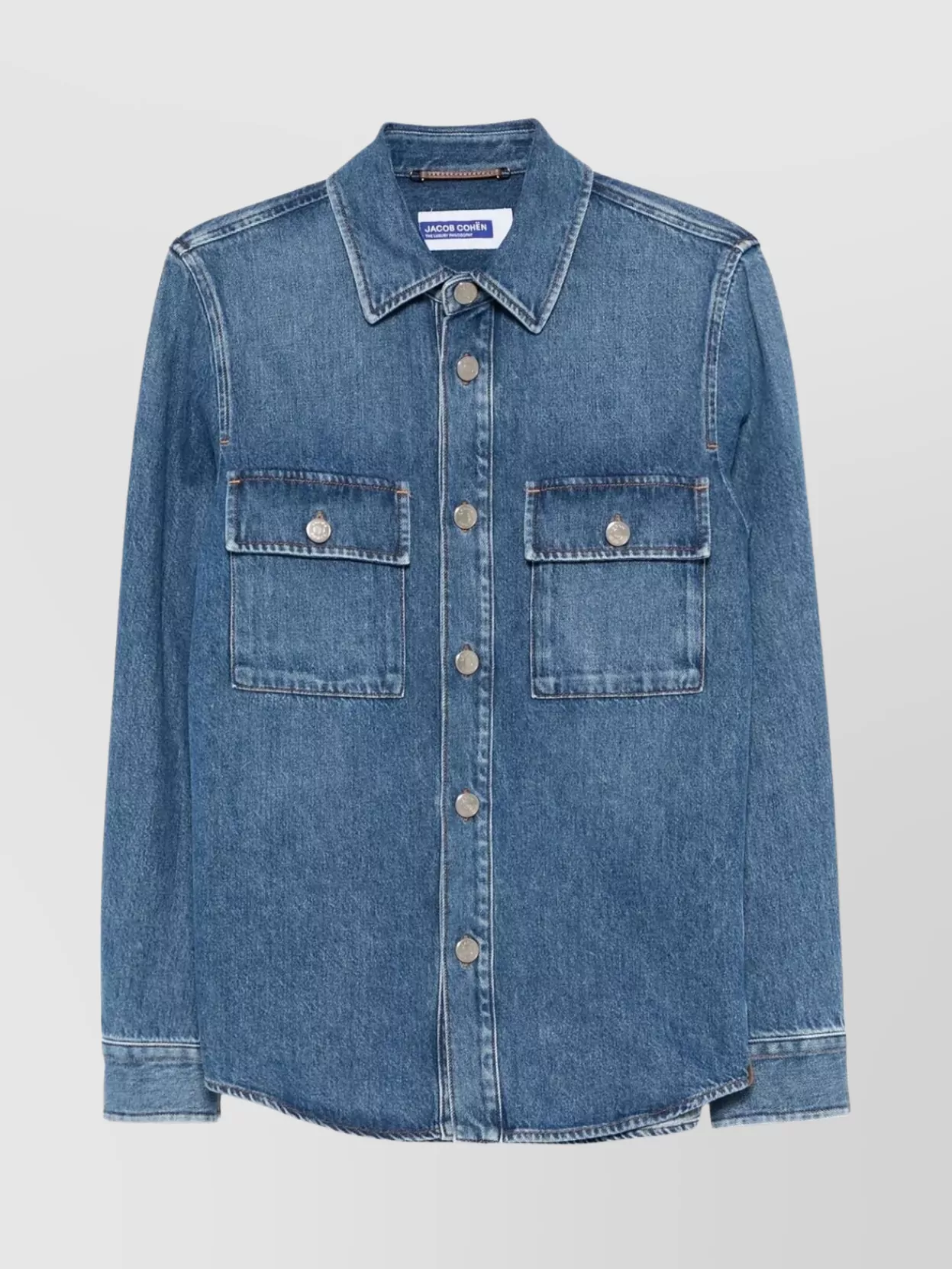 Jacob Cohen Denim Jacket With Chest Pockets And Point Collar