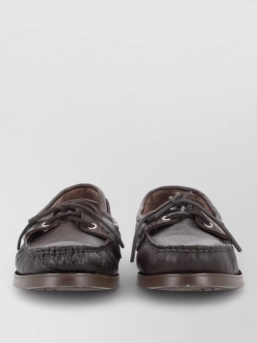 Paraboot leather boat shoes