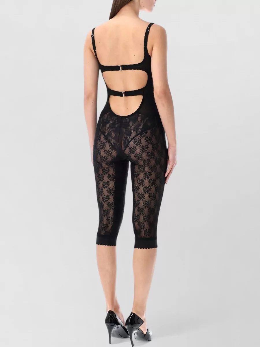 The Attico Lace Tulle Cropped Jumpsuit