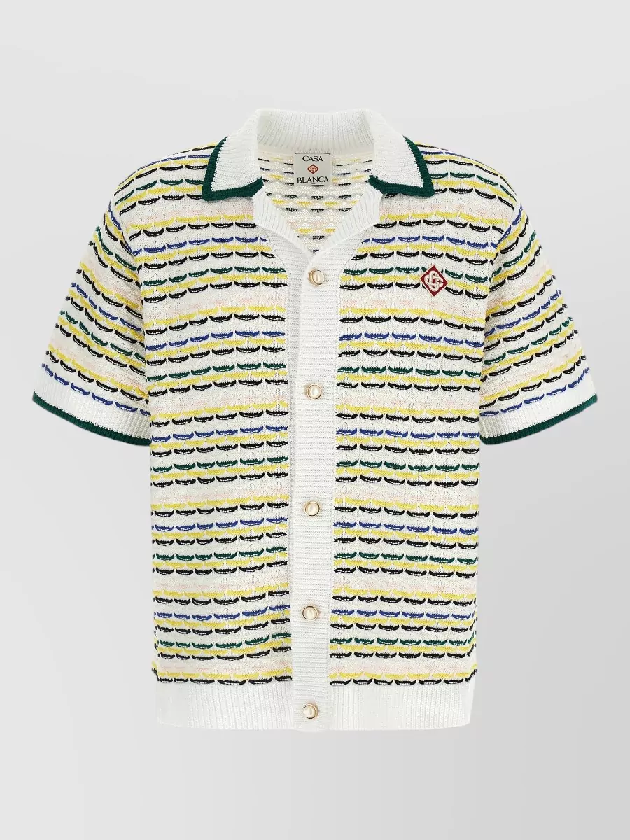 Casablanca cotton short-sleeve knit shirt