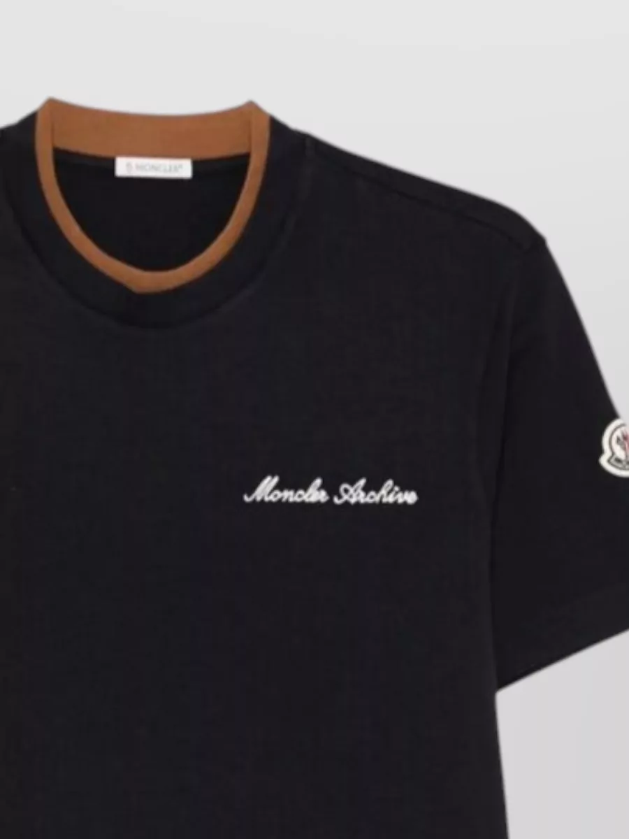 Moncler Embroidered Logo Cotton T-Shirt