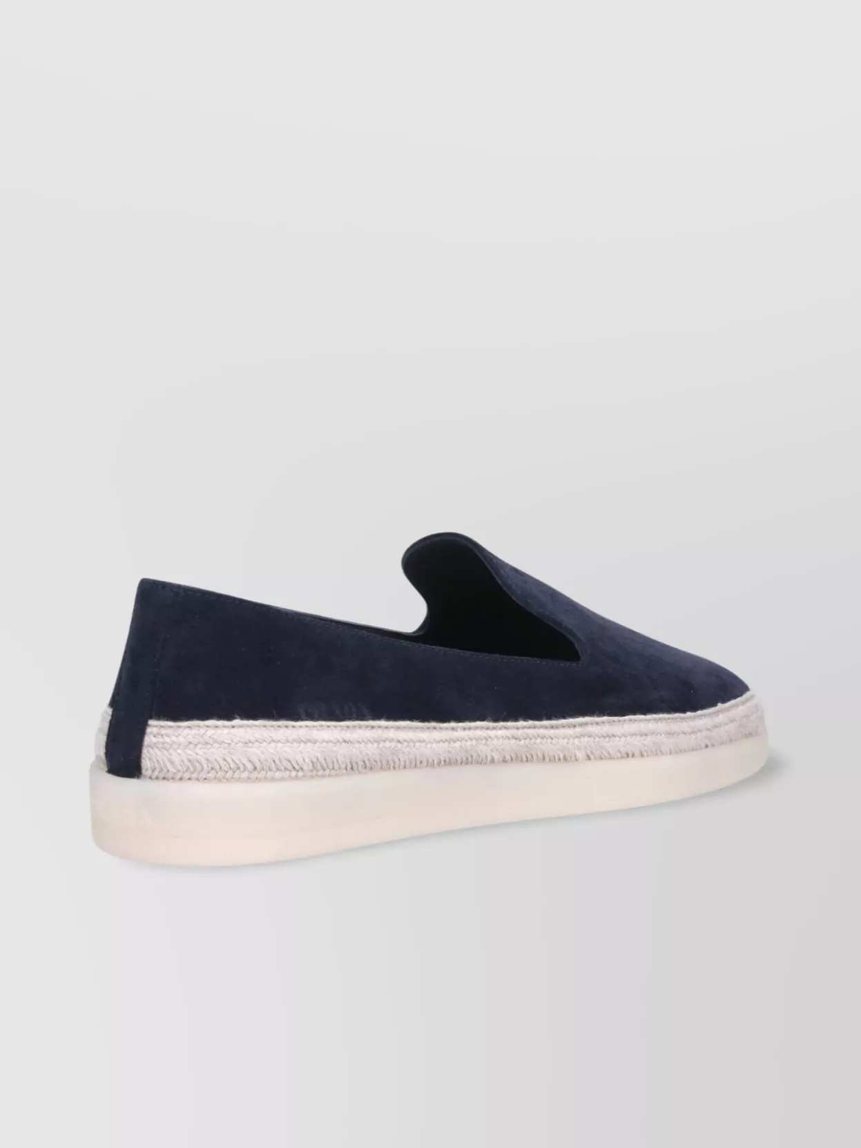 Prada Suede Loafers With Espadrille Sole And Round Toe In Blue