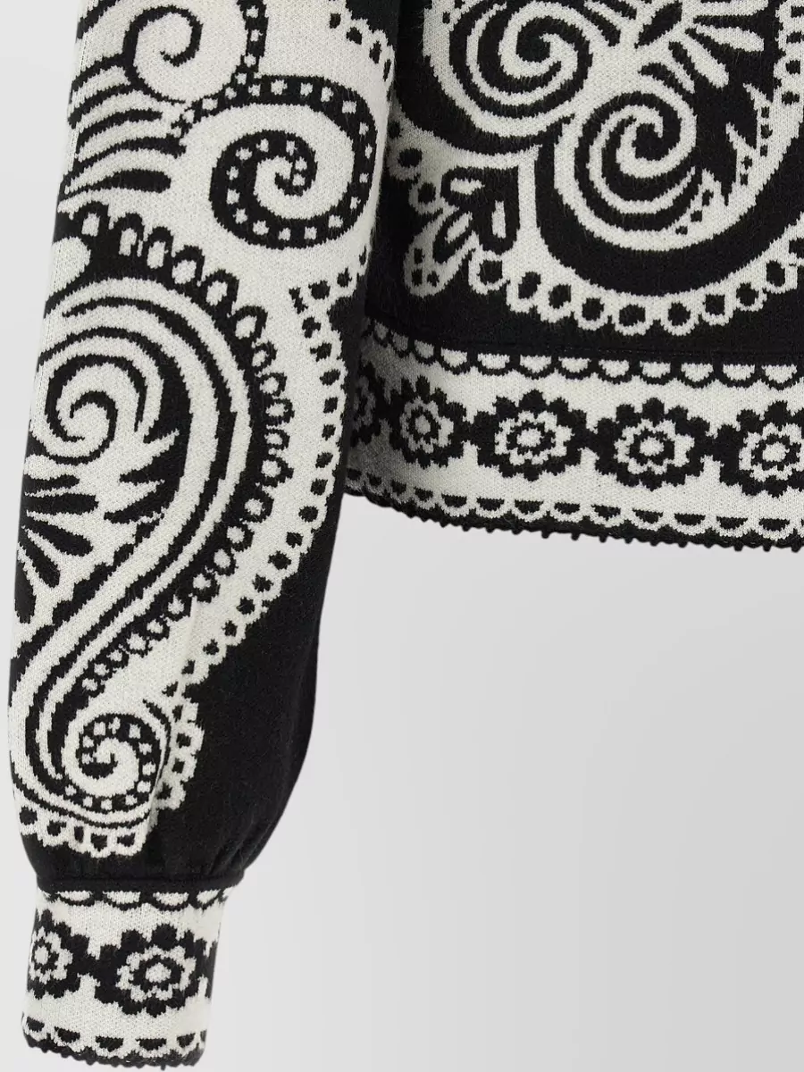 Farm Rio Jacquard Cropped Cardigan