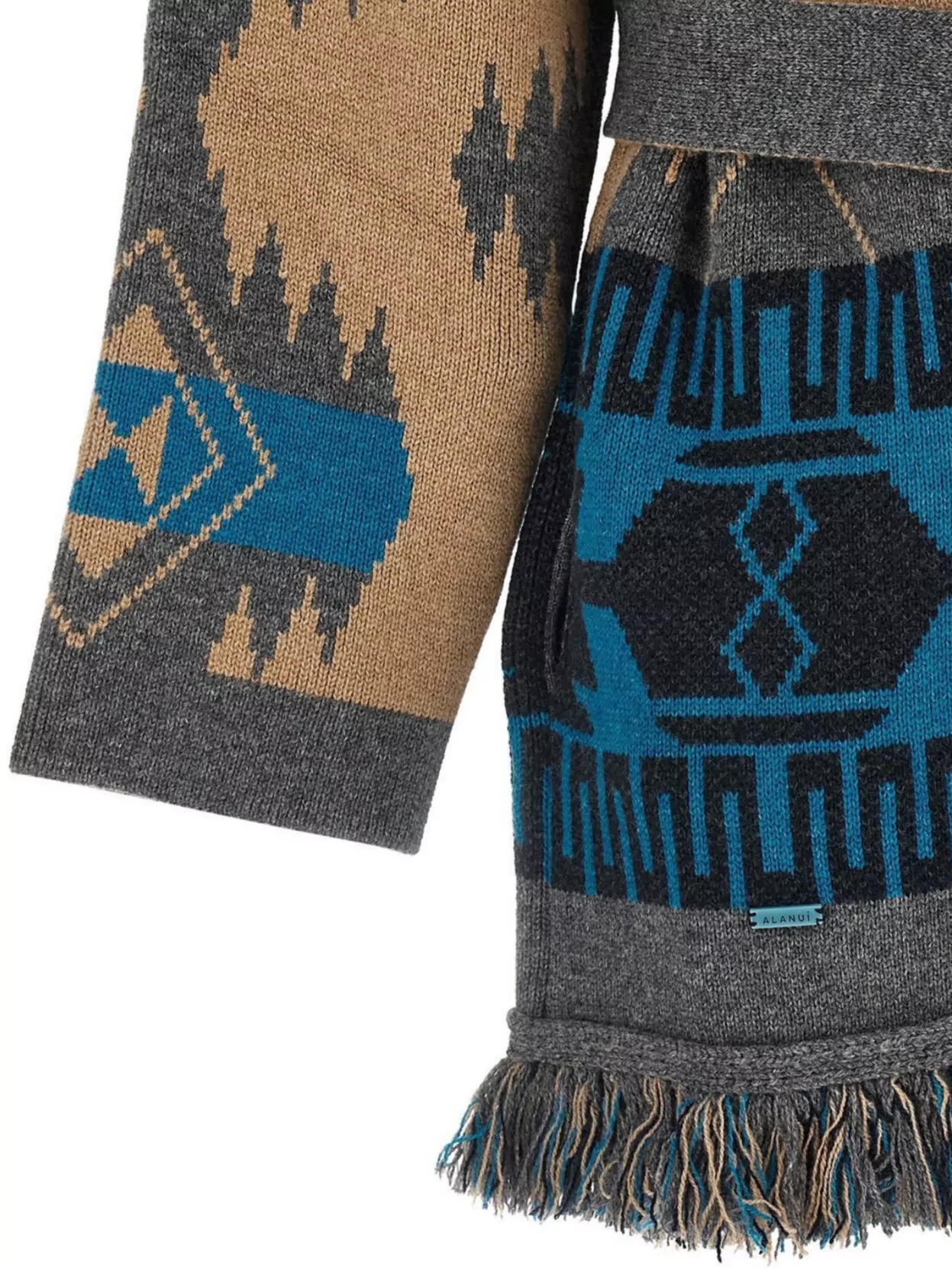 Alanui Shawl Collar Knit Cardigan With Fringe In Multi