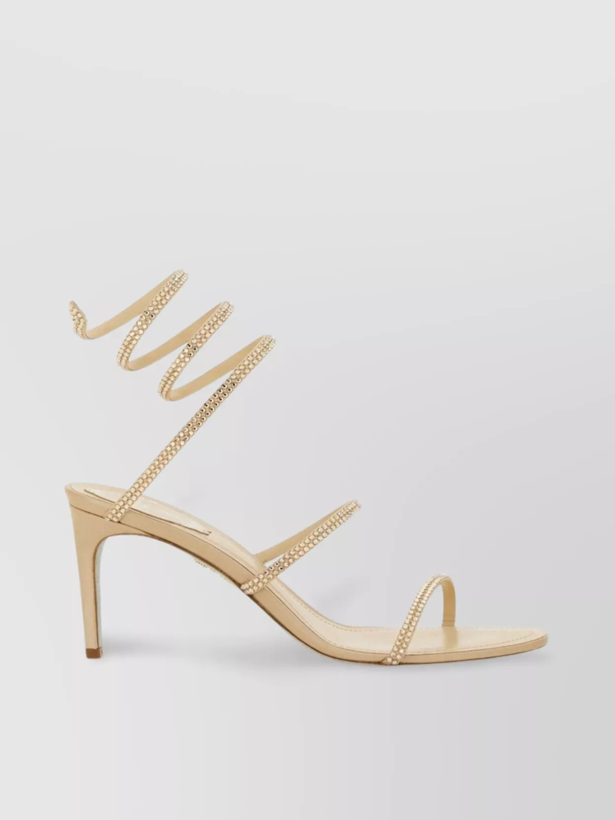Rene Caovilla Satin Strappy Open Toe Pumps