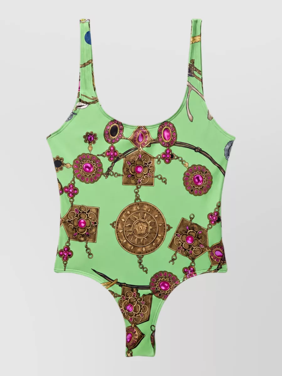 Versace broken jewels printed swimsuit