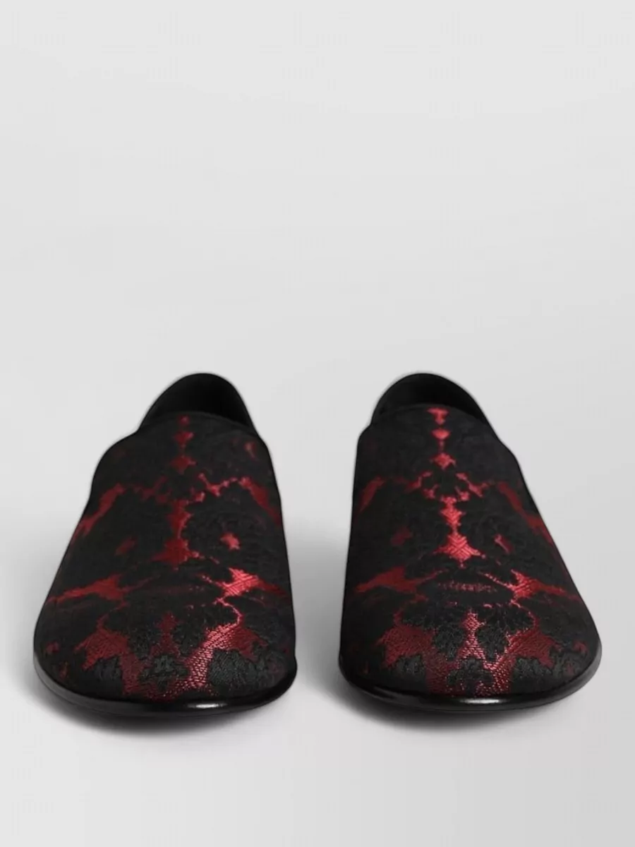 Dolce&Gabbana leather jacquard slippers