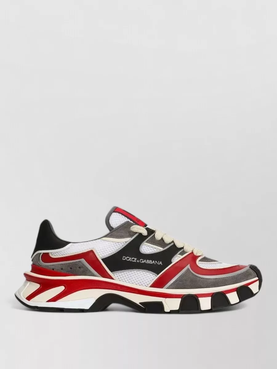 Dolce&Gabbana Leather Mesh-Panel Low-Top Sneakers