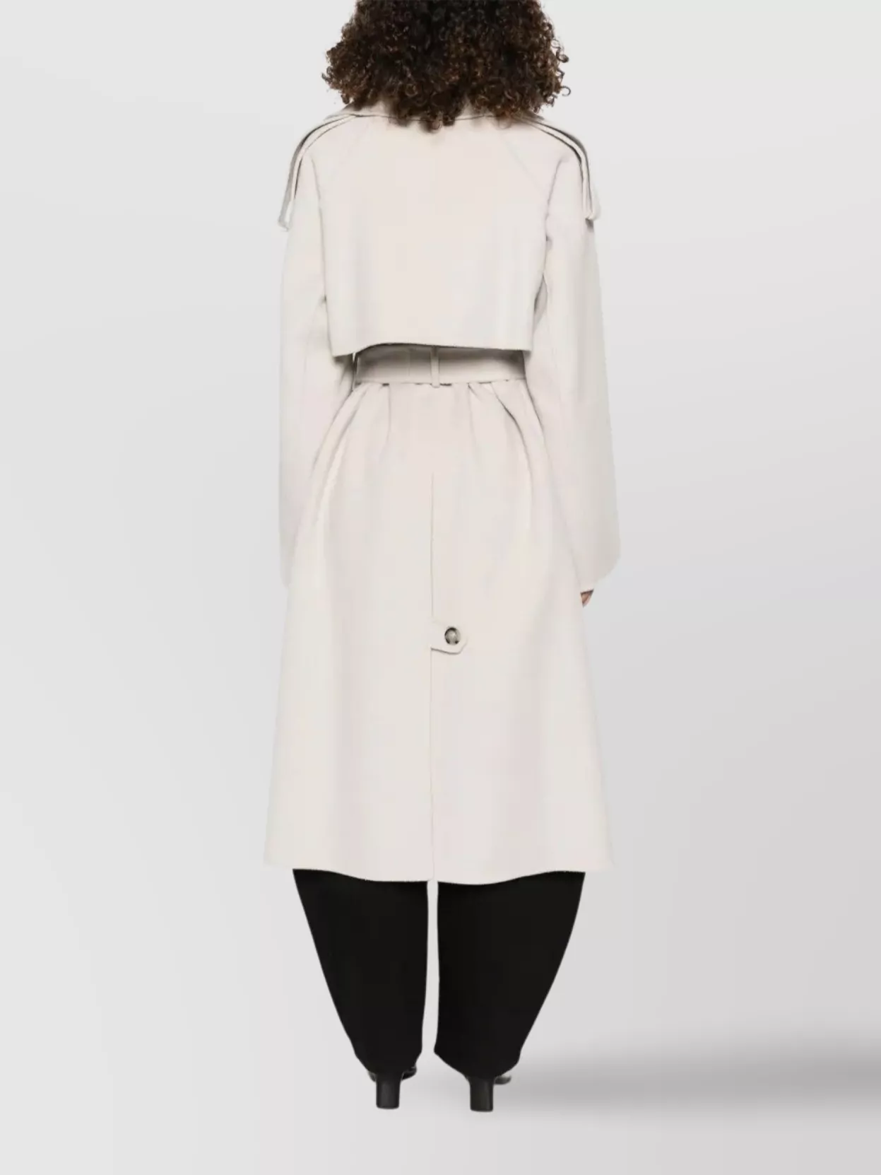 Sportmax Belted Long Coat Epaulettes