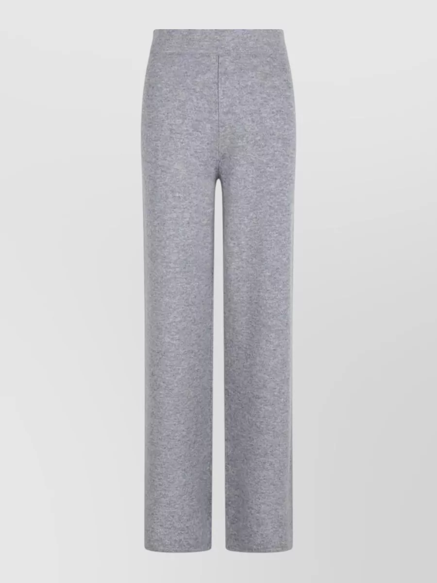 Max Mara Ribbed High-Rise Wide-Leg Cashmere Wool Trousers