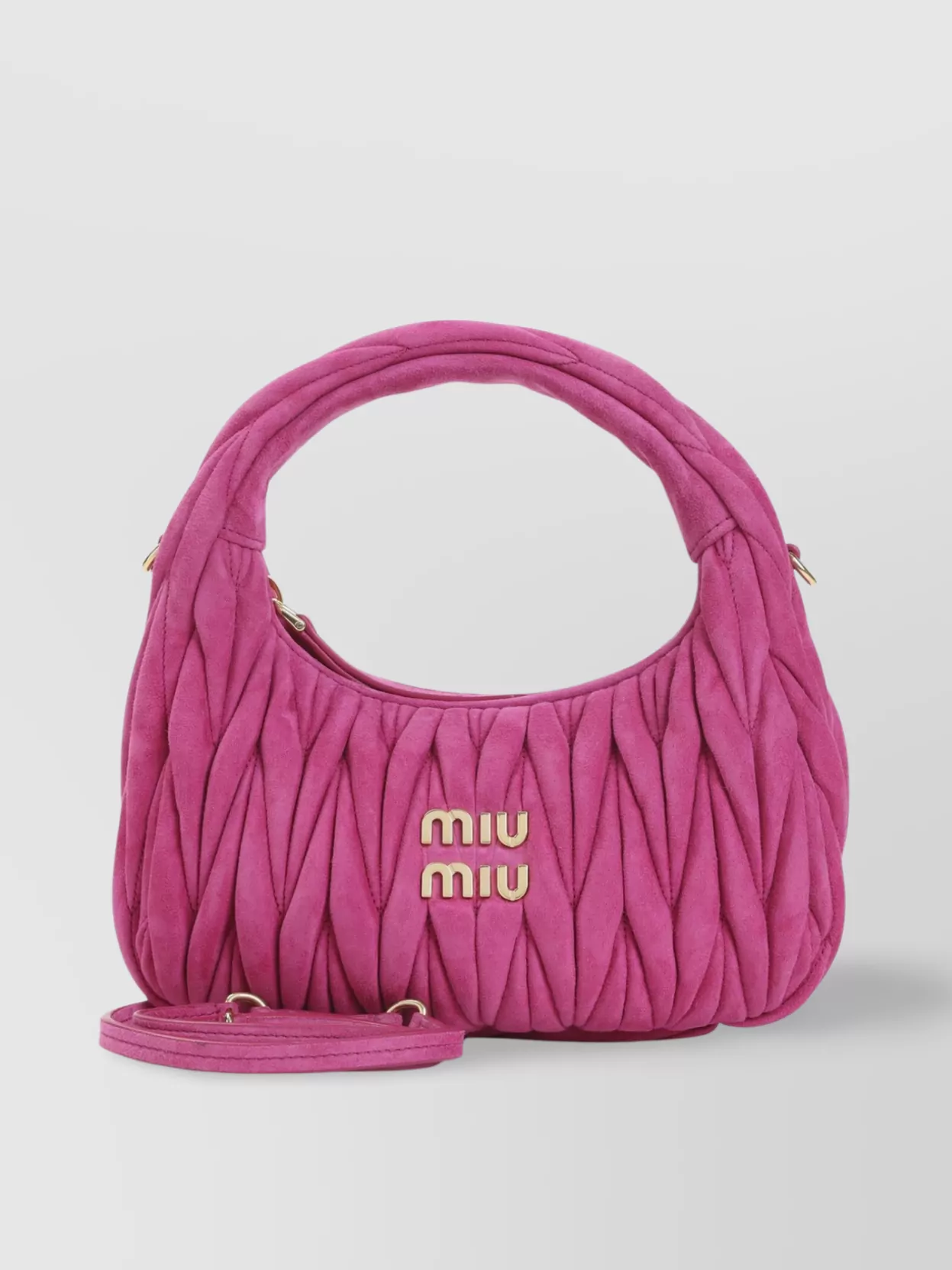 Miu Miu Wander Quilted Suede Lamb Leather Shoulder Bag