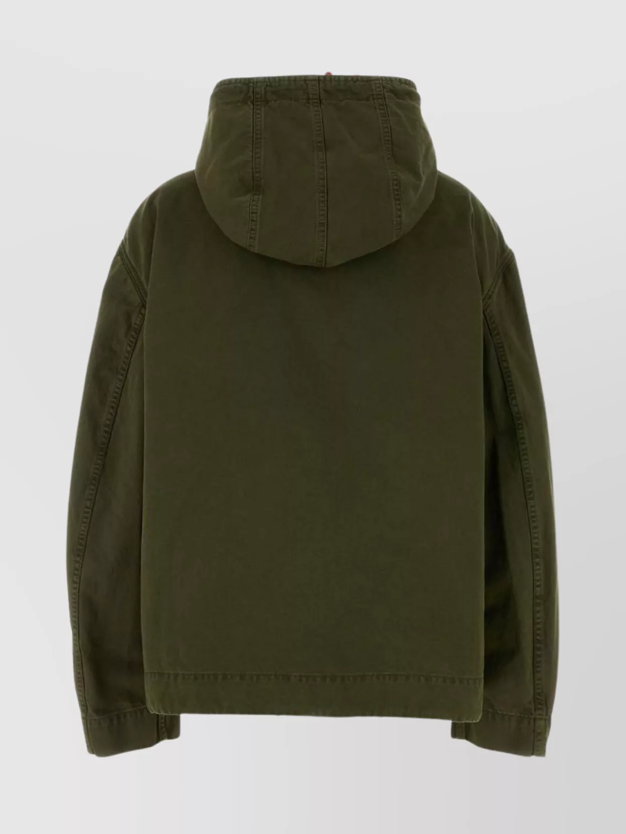 Loewe Hooded Parka With Drawstring And Pockets In Green