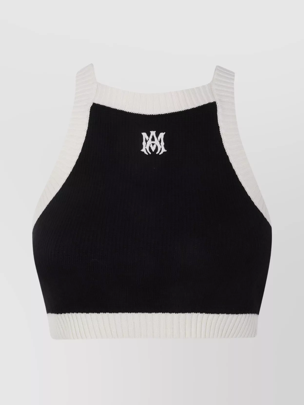 Amiri Ribbed Cropped Tank Contrast Trim