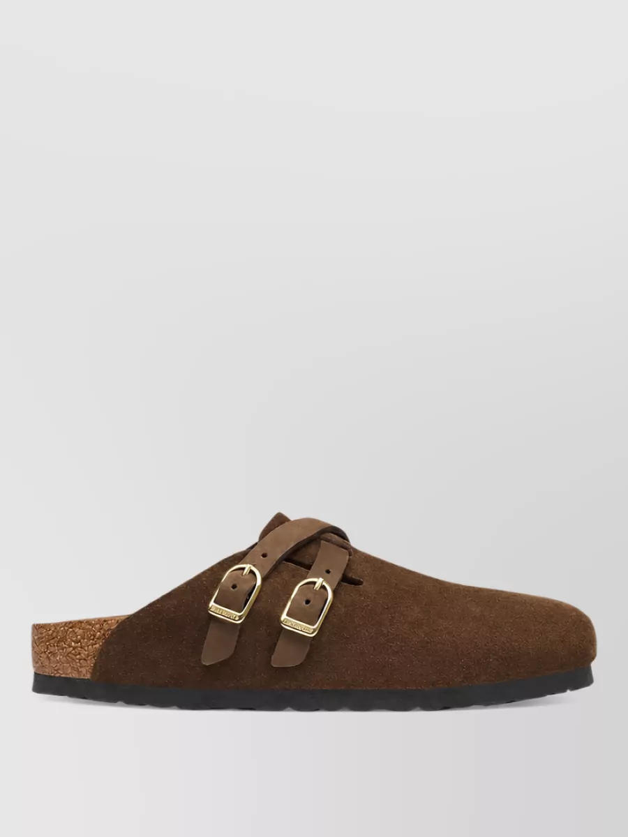 Birkenstock Suede Crossover Strap Mules