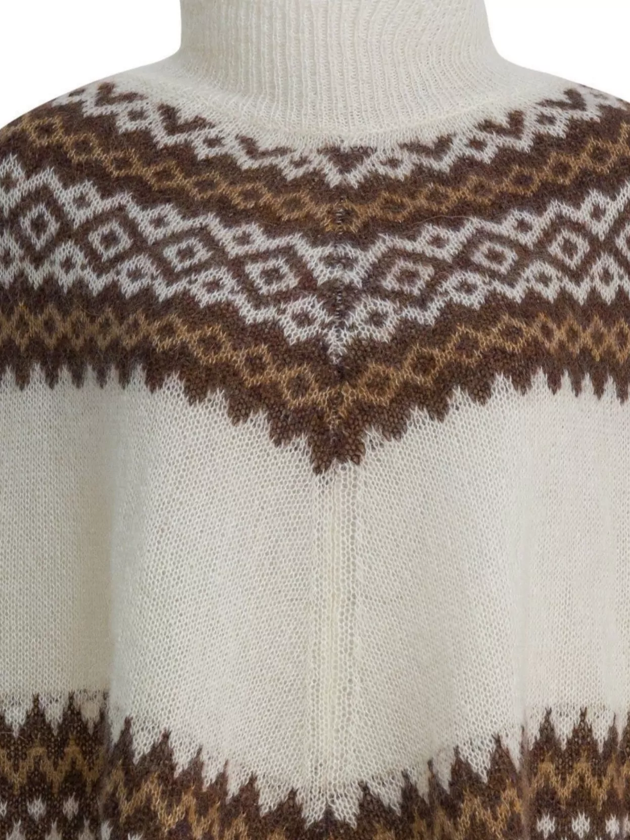 Rakkì Geometric Knit Poncho Fringe Hem In Black