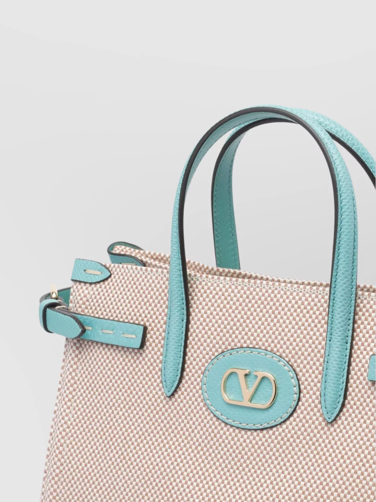 Valentino Antibes Canvas And Karung Shopping Tote Bag