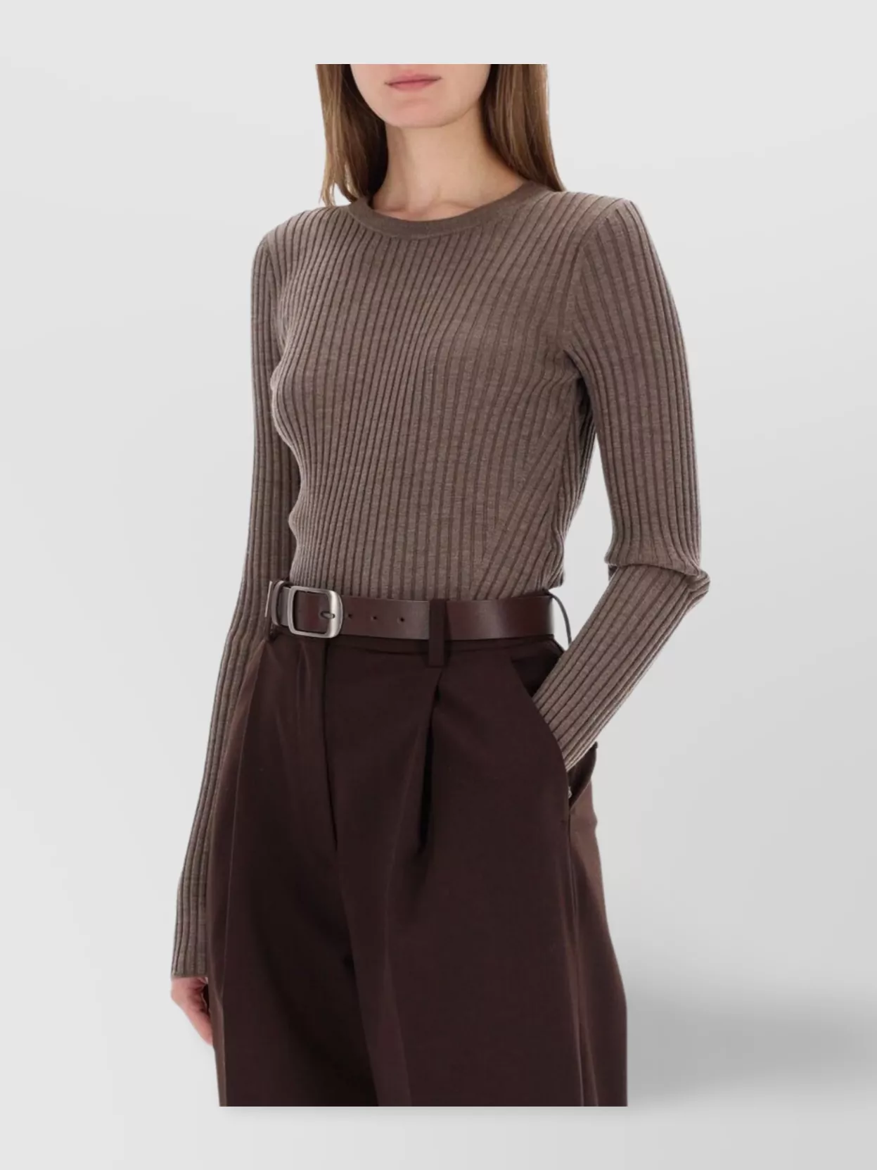 Helmut Lang Open Back Long Sleeve Ribbed Top