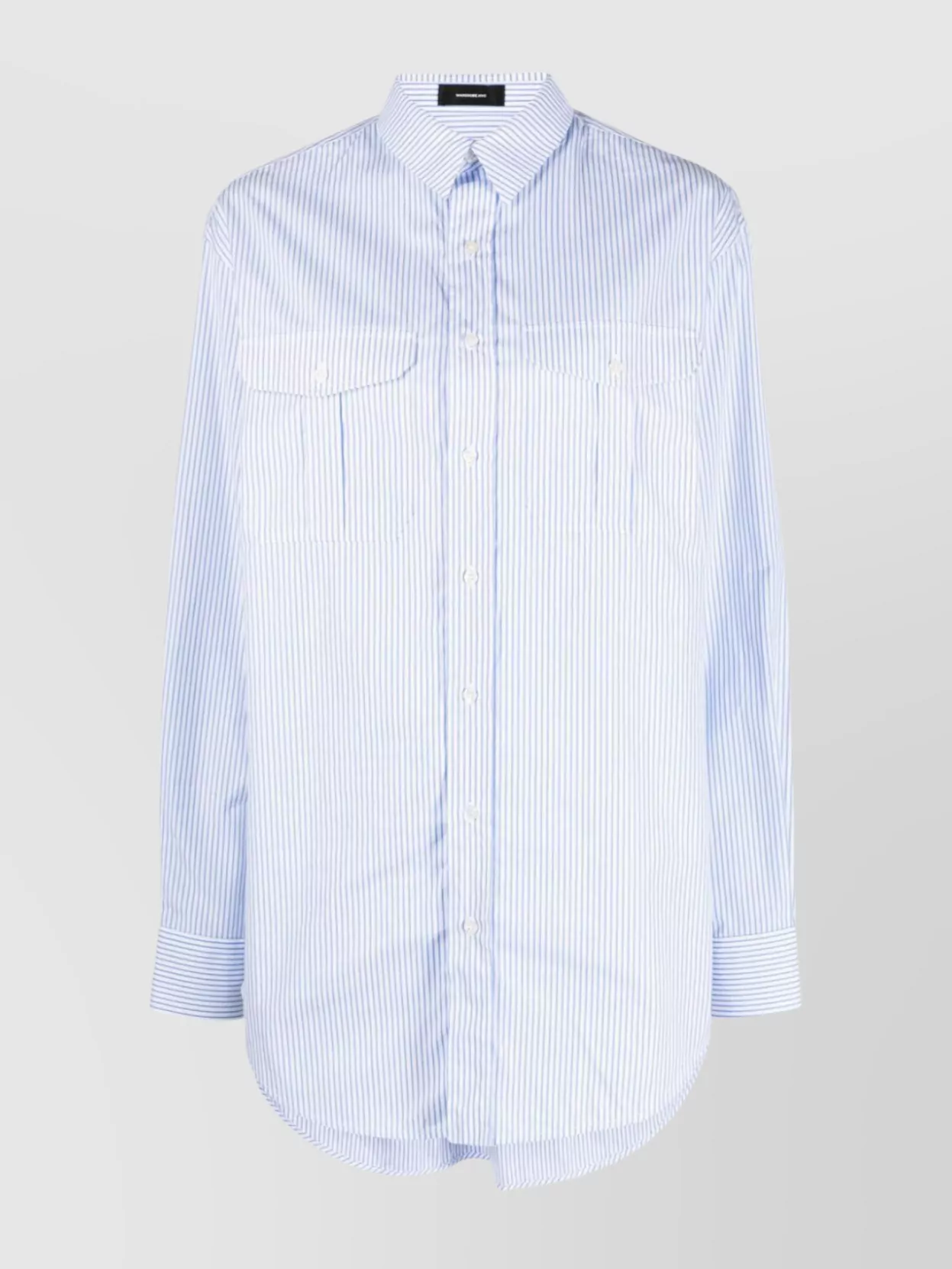 Wardrobe.nyc Mini Shirt Dress Striped Pattern