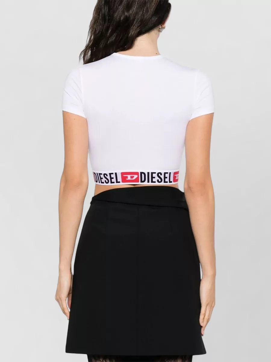 Diesel Cropped Top Short Sleeves Round Neck
