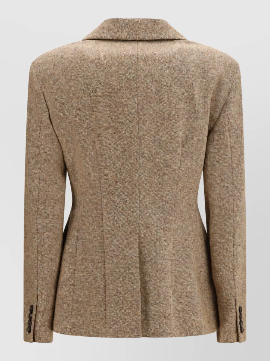 Brunello Cucinelli Wool Double-Breasted Donegal Coat