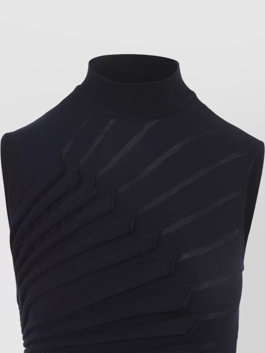 Alaïa Sculpted Dress Asymmetric Hem High Neckline