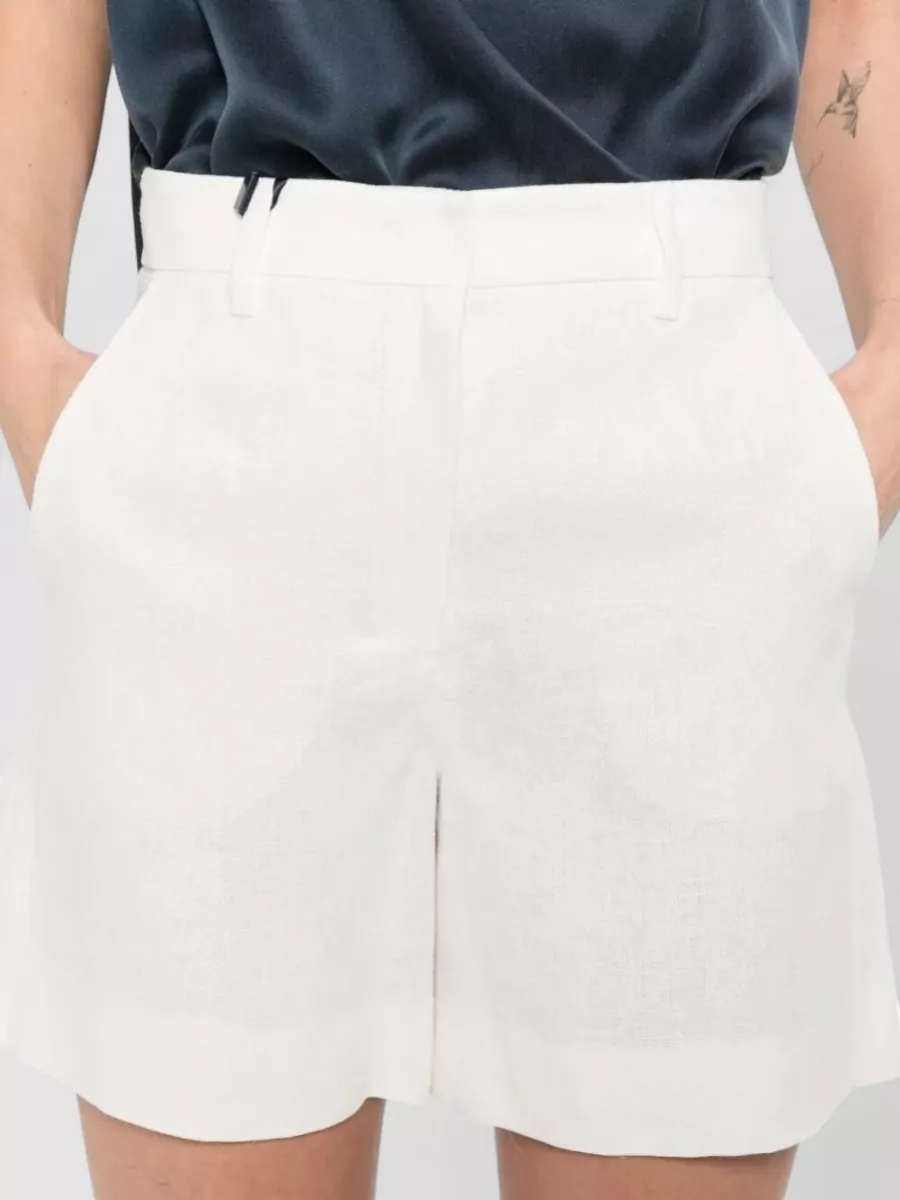 S Max Mara Linen High-Rise Tailored Shorts