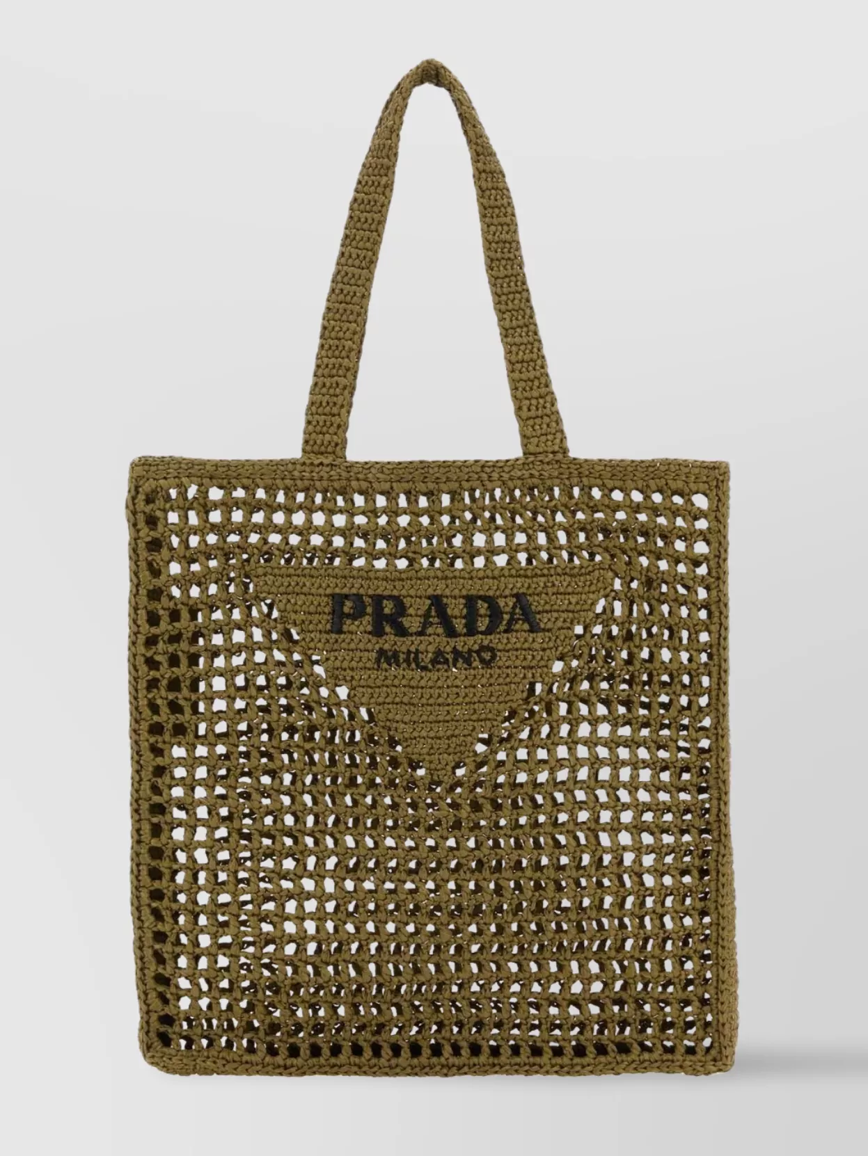 Shop Prada Crochet Shopping Bag Double Handle
