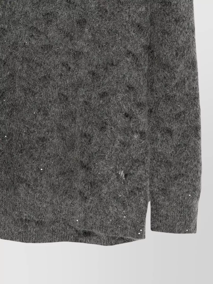 Seventy Venezia Sequin-Embellished Open-Knit Sweater