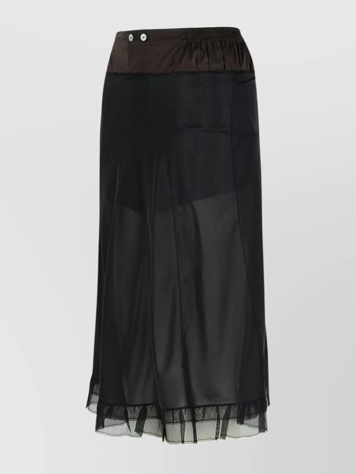 Maison Margiela Button Detail Layered Hem Skirt