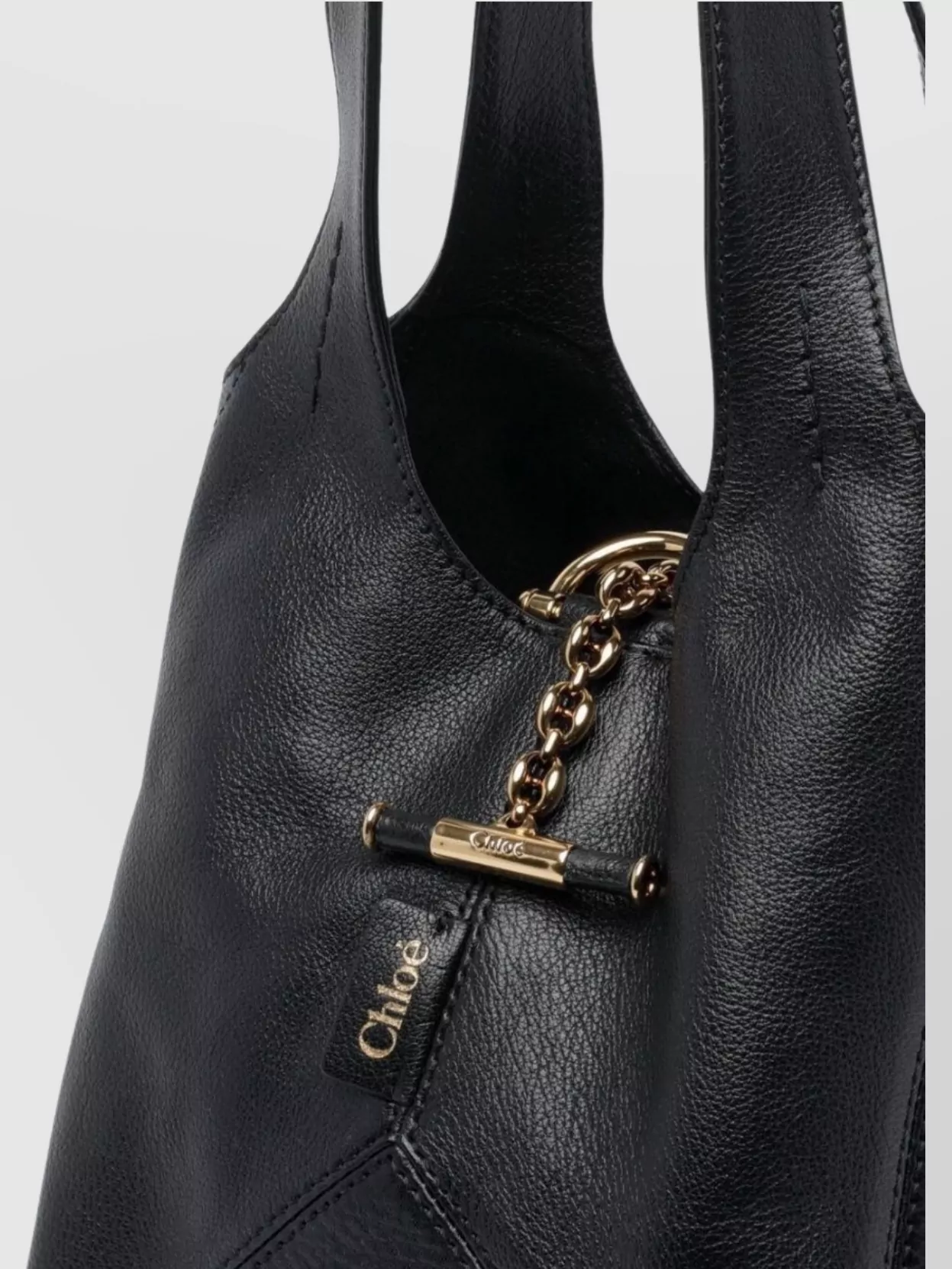 Chloé Small Leather Hobo Bag With Chain Detail