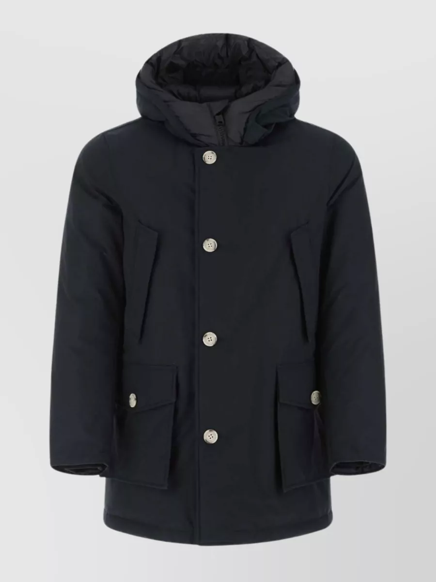 Shop Woolrich Arctic Parka With Hood And Adjustable Cuffs In Black