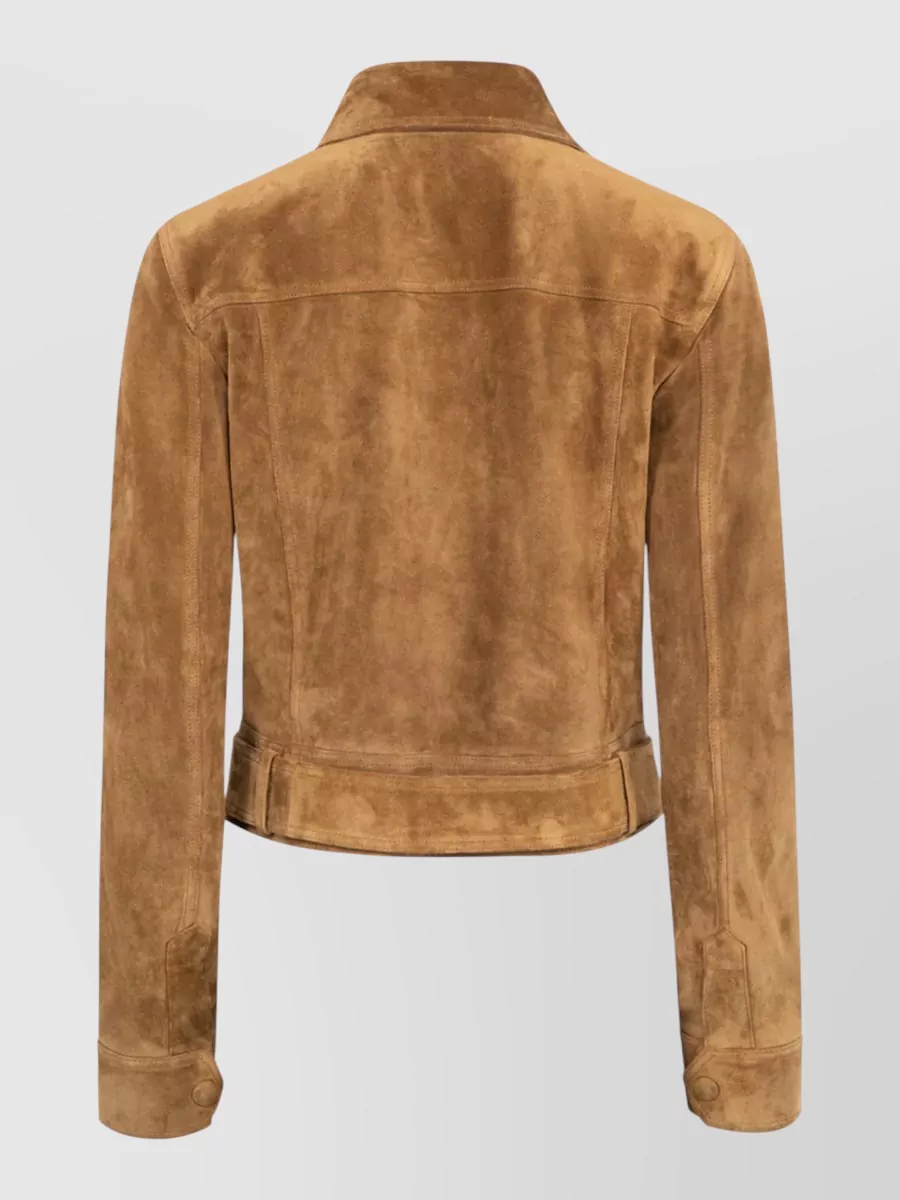 Saint Laurent Suede Belted Fitted Jacket