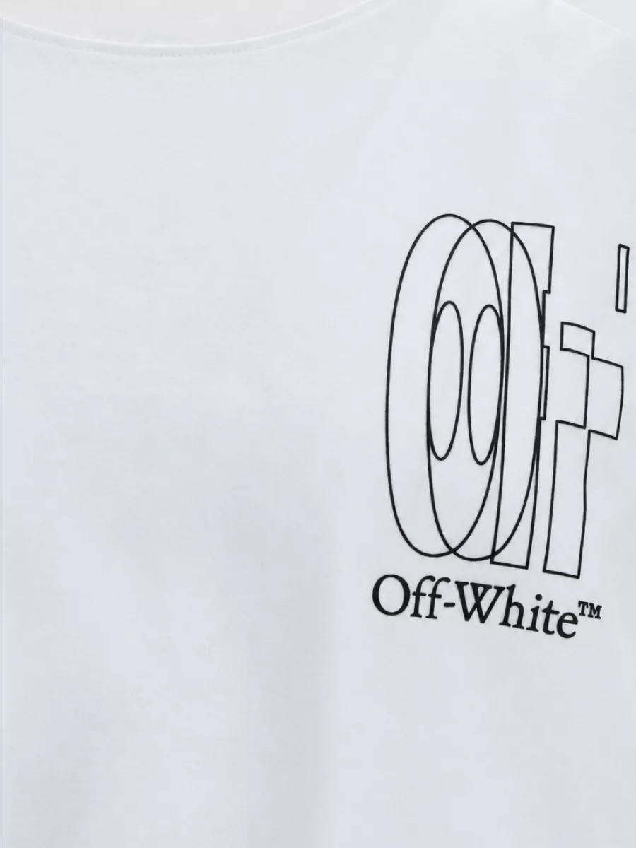 Off-White Cotton Logo Print T-Shirt