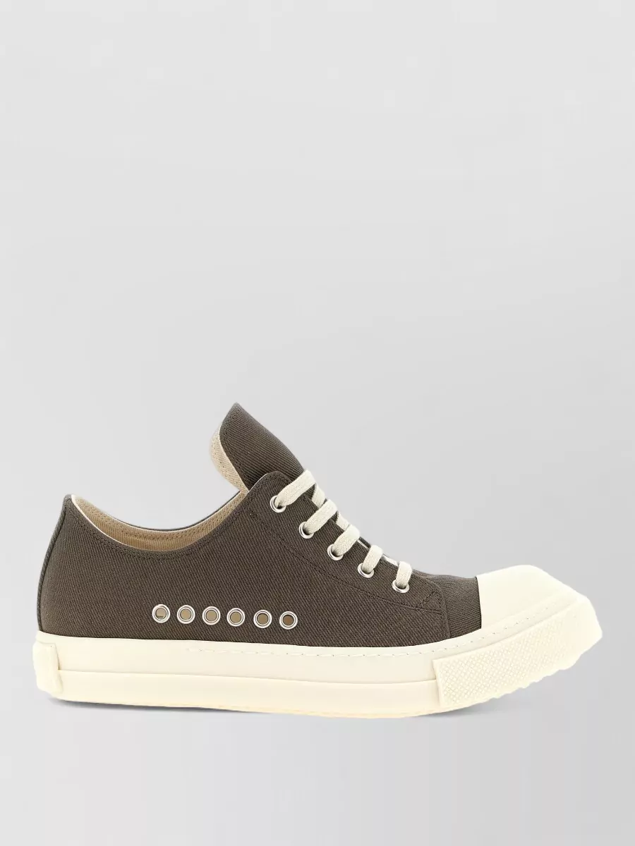 Rick Owens Drkshdw Low Top Canvas Sneakers Round Toe
