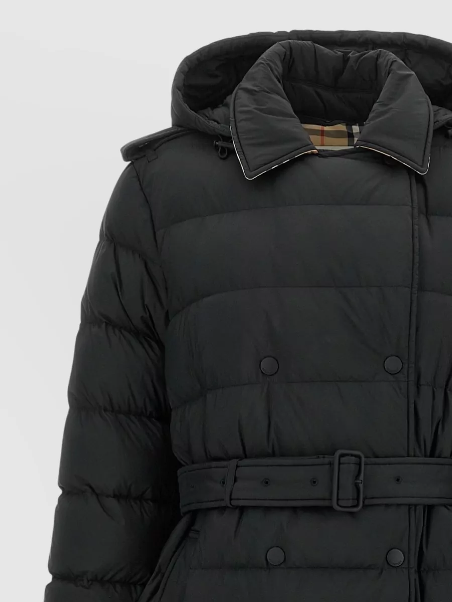 Burberry Down Quilted Belted Double-Breasted Long Puffer Coat