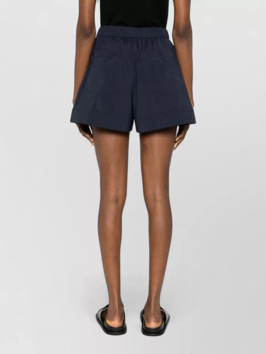 Herno Shorts Elastic Waistband Side Pockets Turn Up Hem