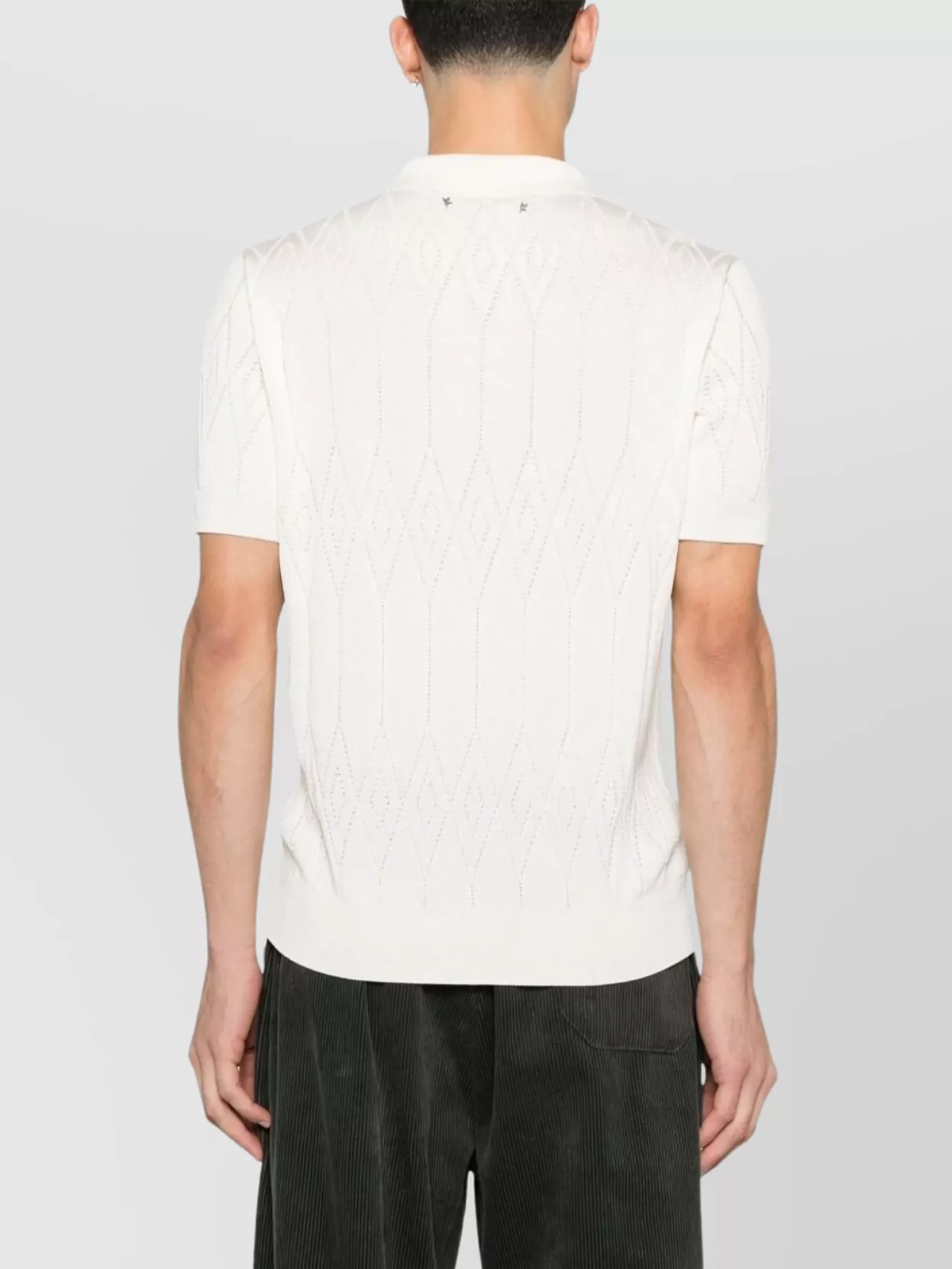 Golden Goose Knit Polo Shirt Ribbed Finish