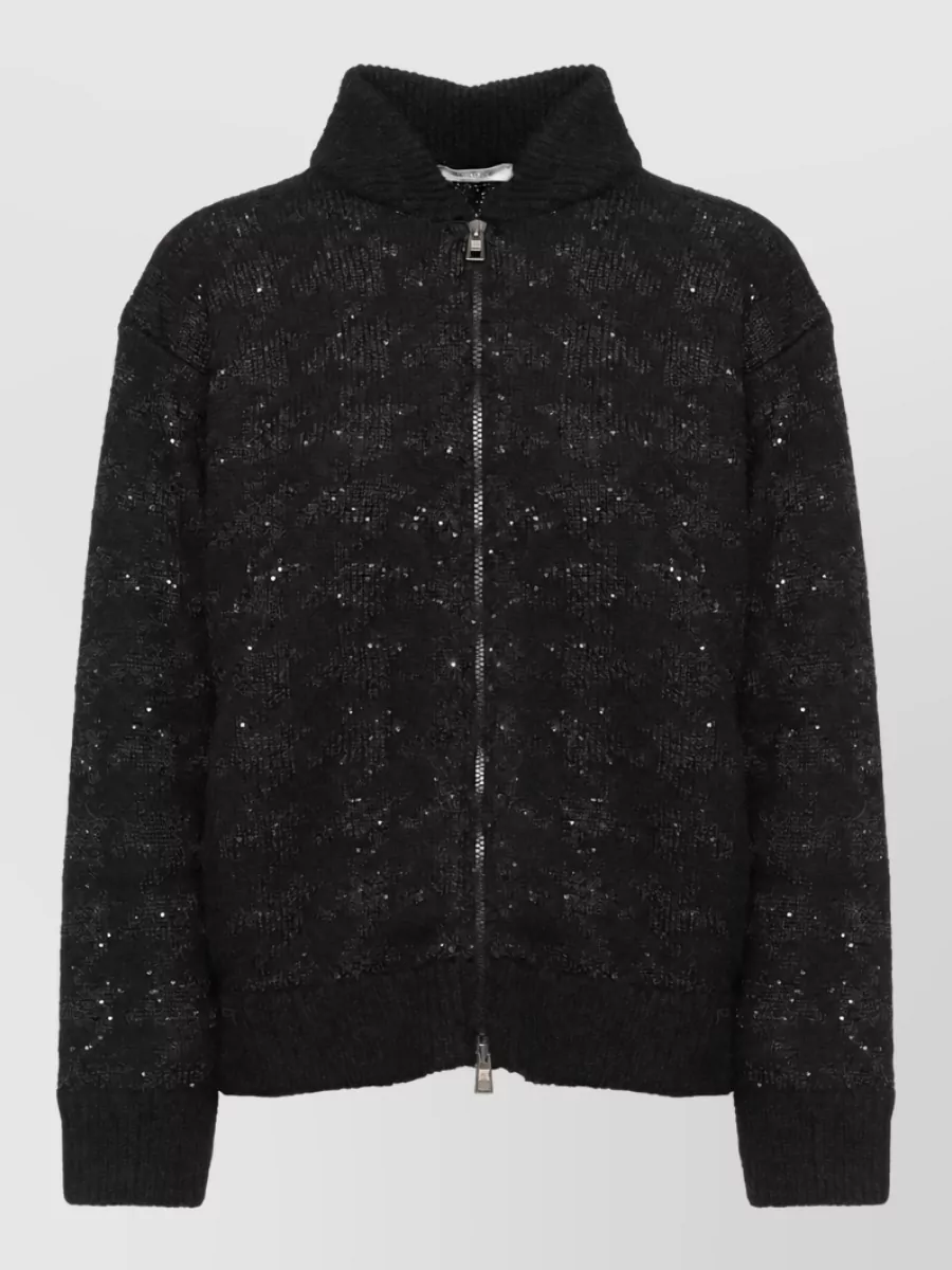 Panicale embellished mohair alpaca-blend zip-up cardigan
