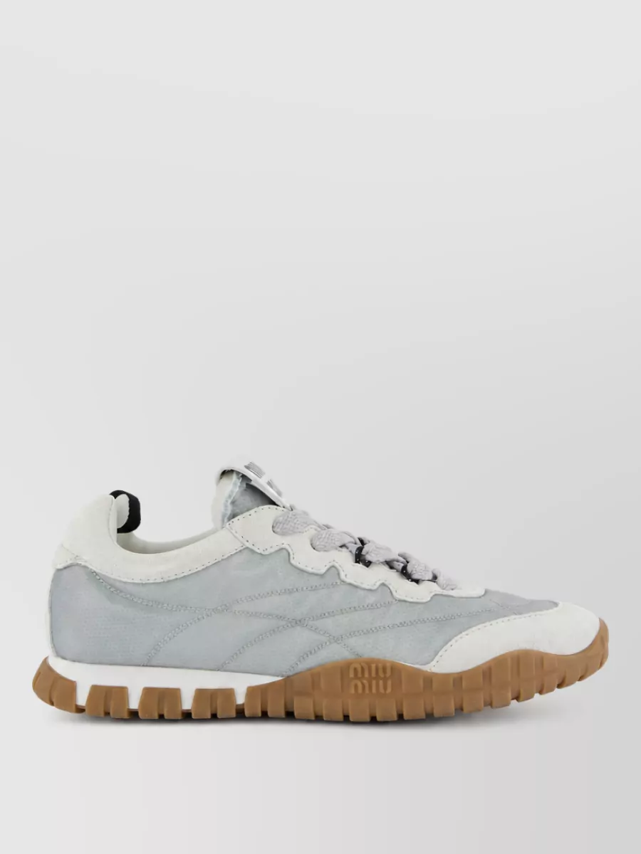 Miu Miu Leather Low Top Sneakers