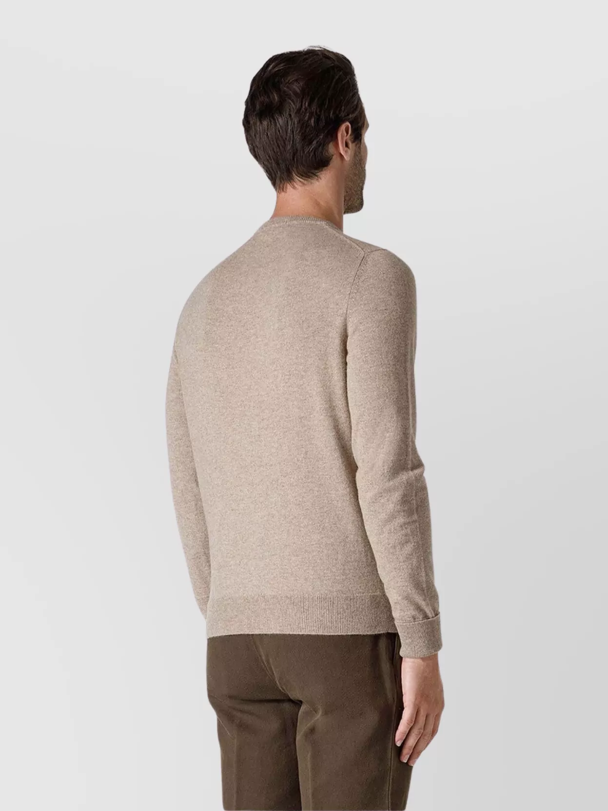Drumohr Soft Ribbed Neckline Sweater In Neutral