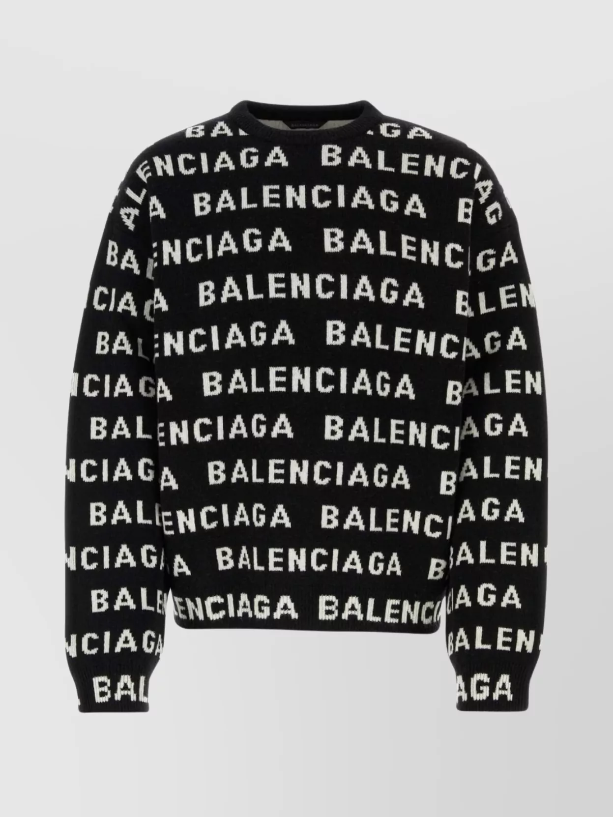 Shop Balenciaga Wool Blend Crewneck Sweater