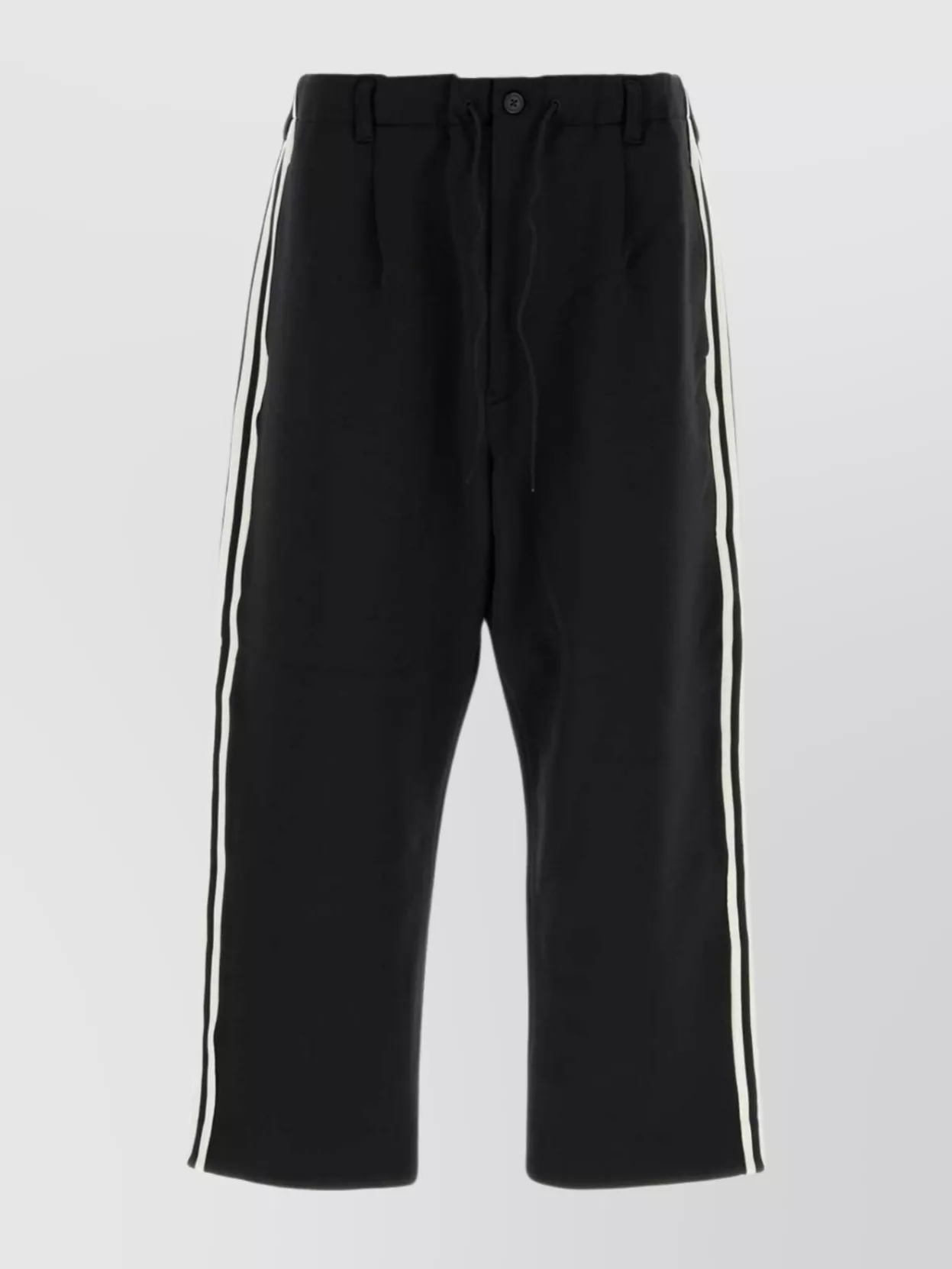 Shop Y3 Yamamoto Stretch Nylon Blend Joggers With Side Stripes