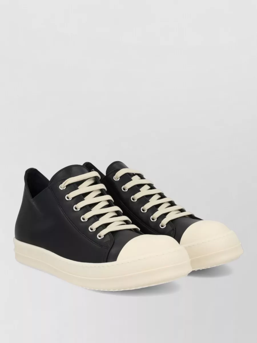 Rick Owens Low Top Sneaker Round Toe Rubber Sole