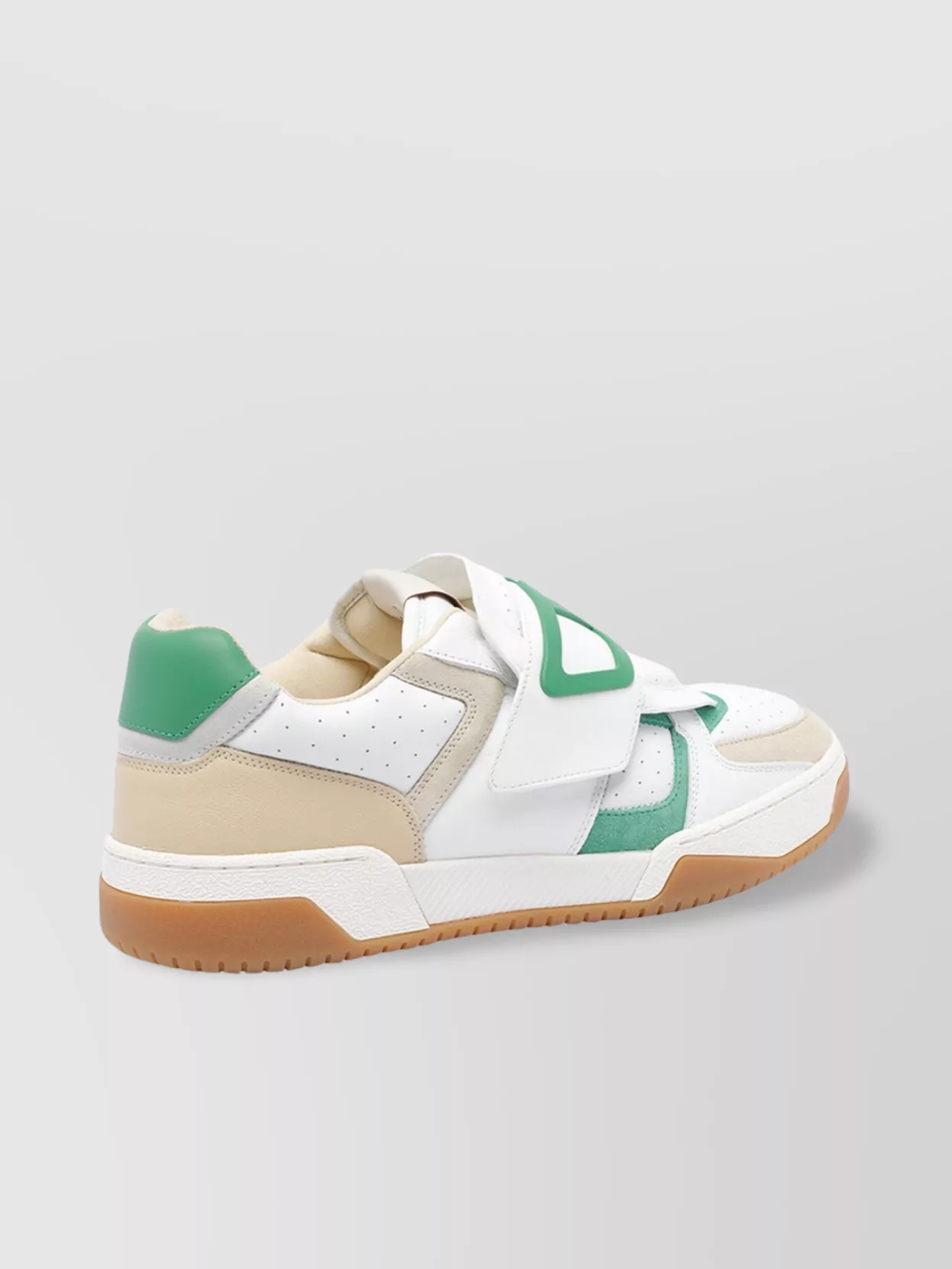 Valentino Low Top Leather Sneakers With Perforated Round Toe In Multi