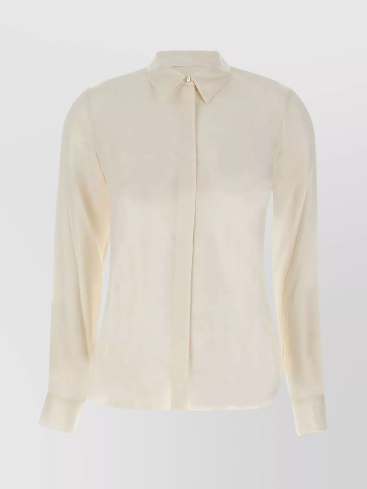 Shop Theory Silk Shirt With Collar And Side Vents