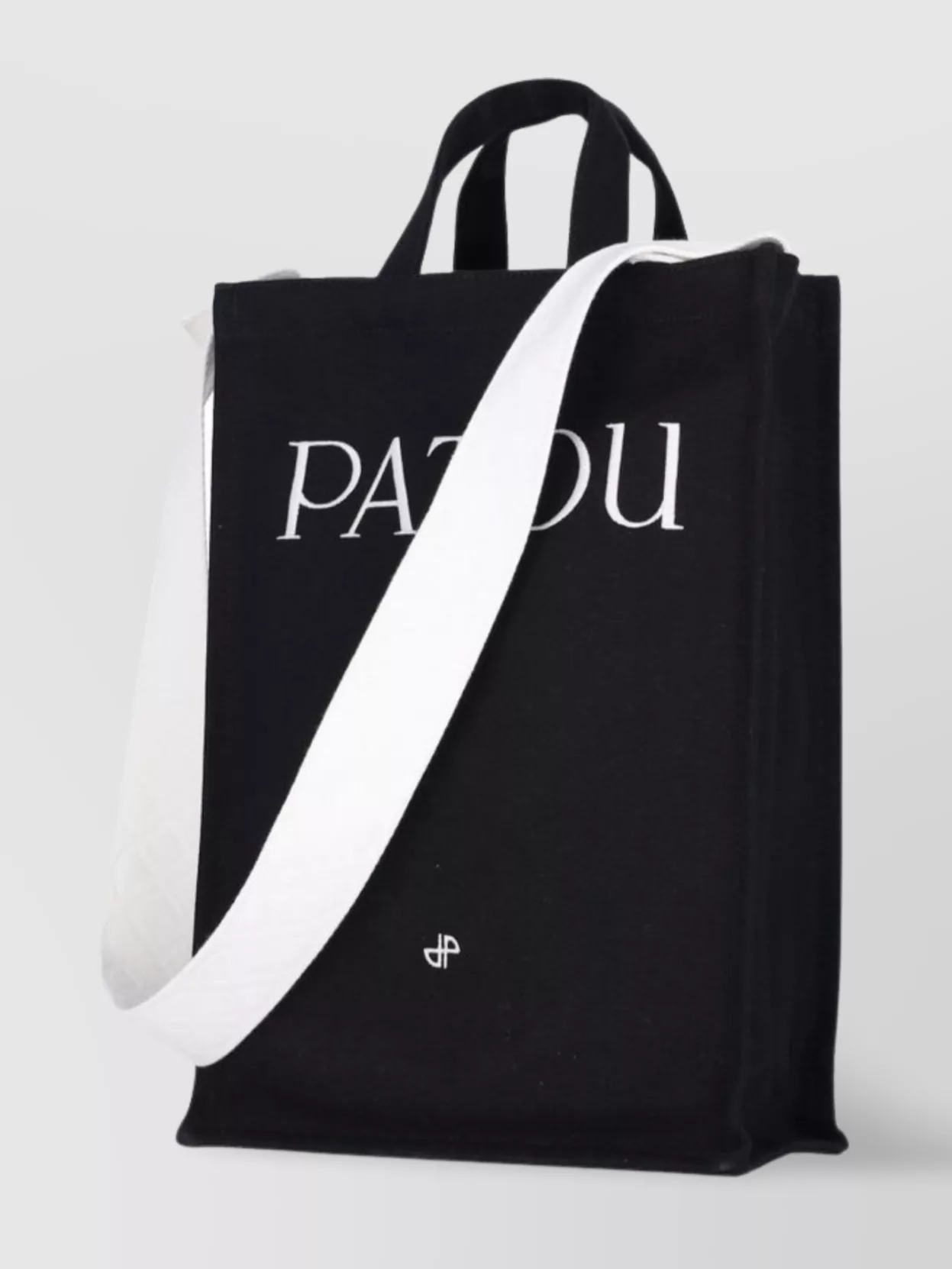 Patou Rectangular Tote Bag With Shoulder Strap And Top Handles In Grey