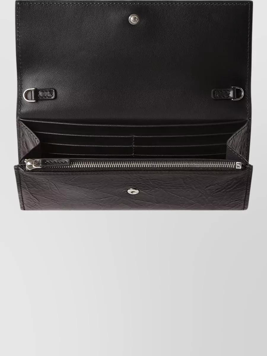Fendi Leather Continental Chain Wallet