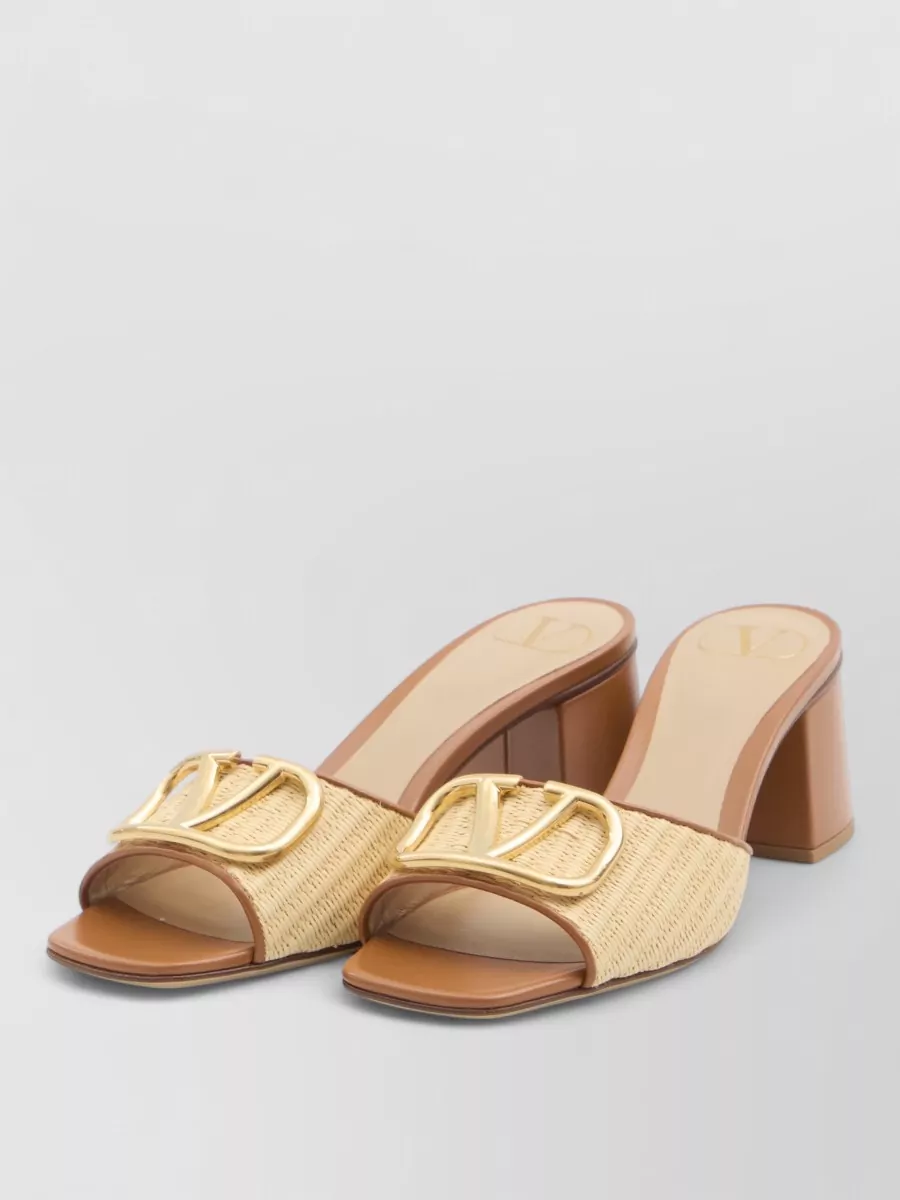 Valentino Garavani Vlogo Signature Slide Sandals Block Heel